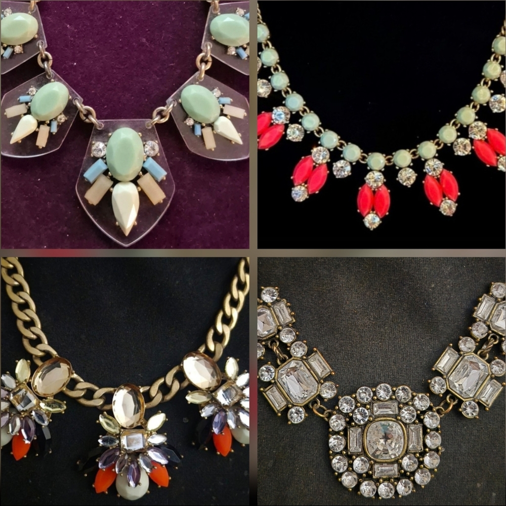 J.Crew designer marked necklace lot of 4. all marked J.crew jewelry bundle